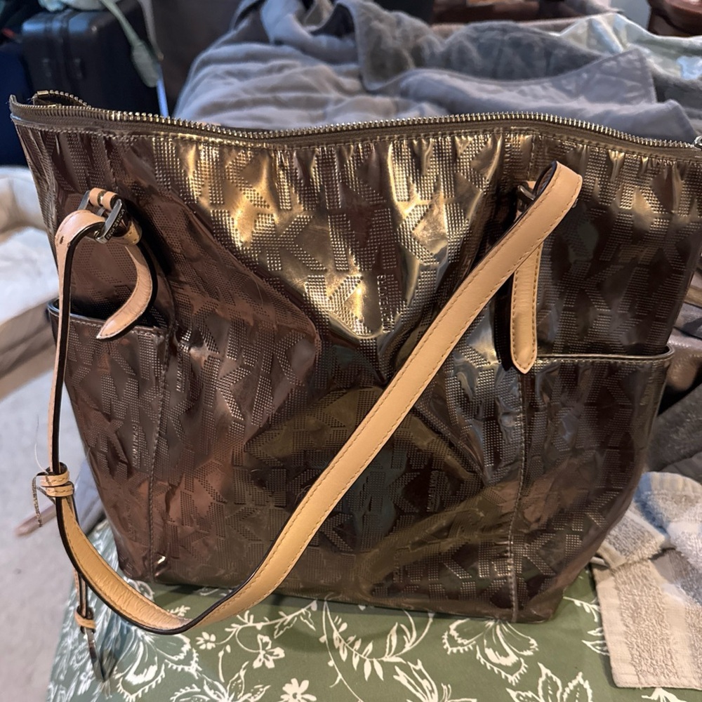 Michael Kors Metallic Brown and Tan Tote